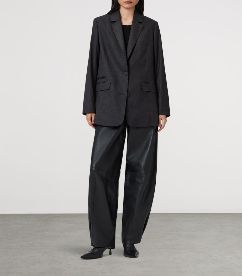 AllSaints Grey Single-Breasted Essie Blazer