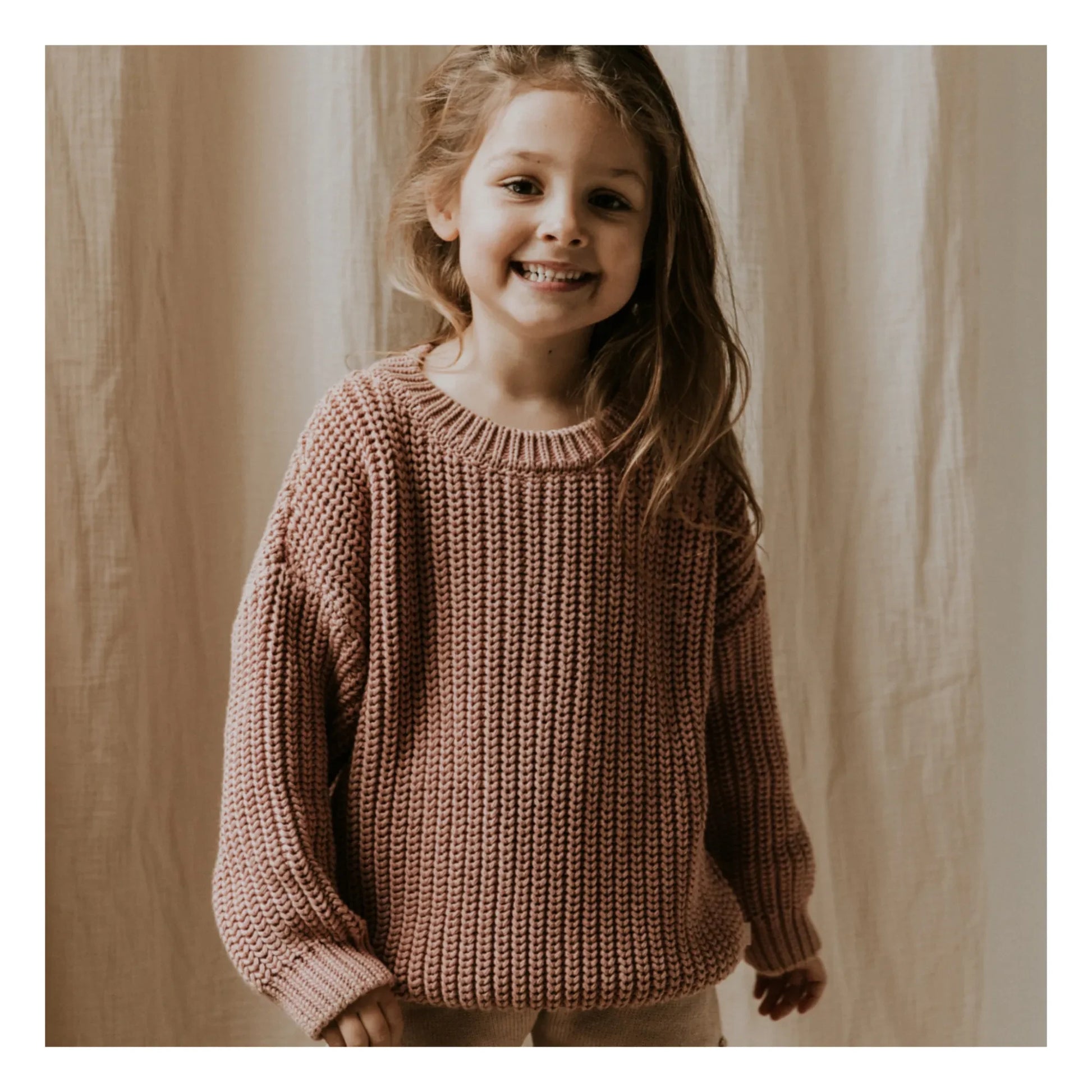 Yuki - Chunky Organic Cotton Jumper | Blush