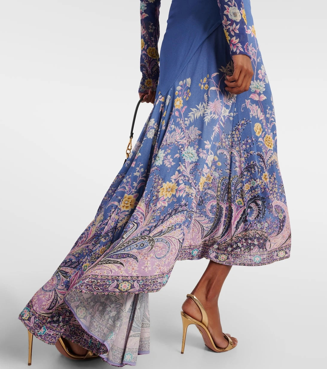 Etro - Printed asymmetric maxi skirt