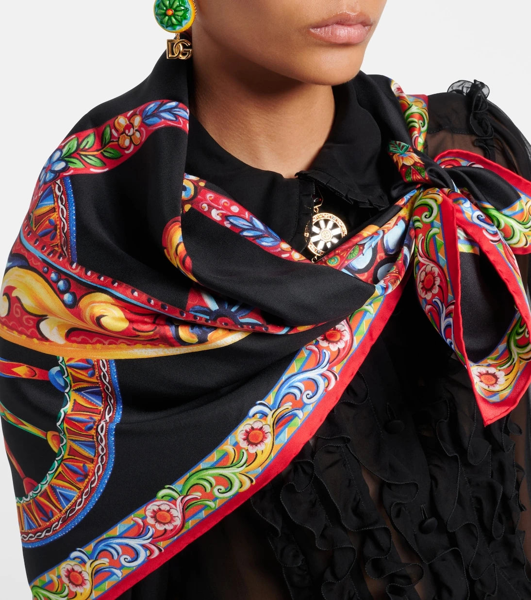 Dolce&Gabbana - Carretto silk twill scarf