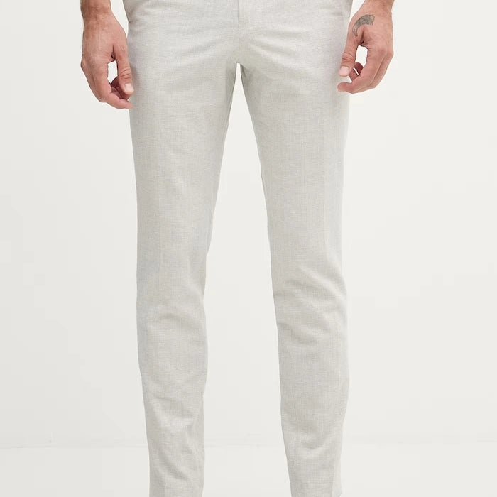 BOSS keten eklemeli slim fit erkek pantolon Genius