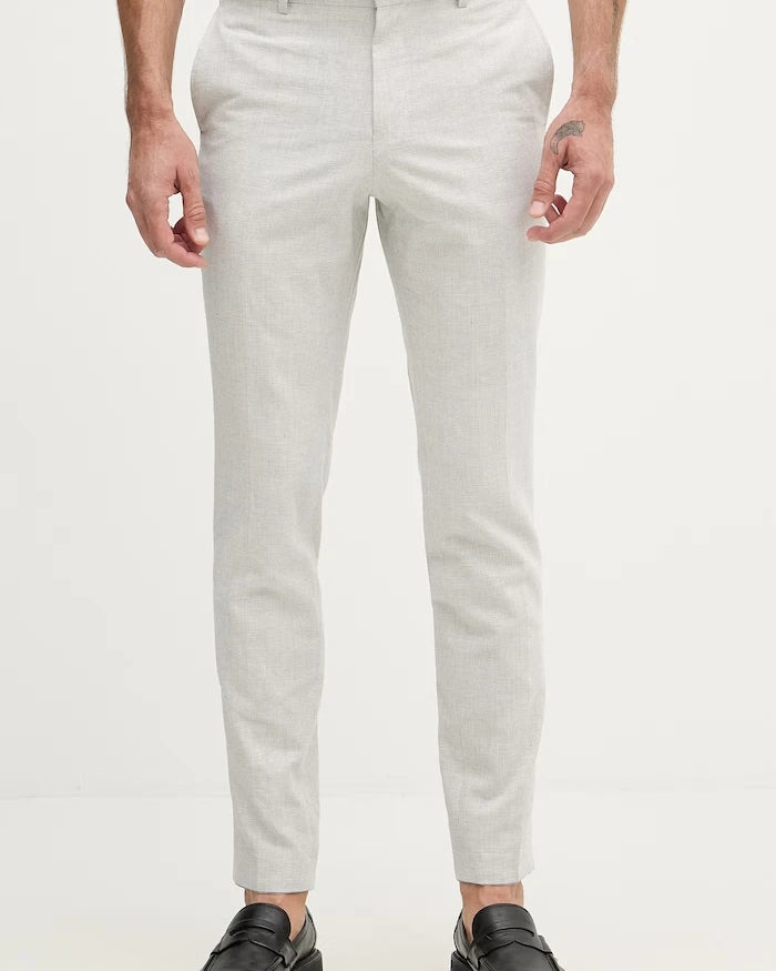 BOSS keten eklemeli slim fit erkek pantolon Genius