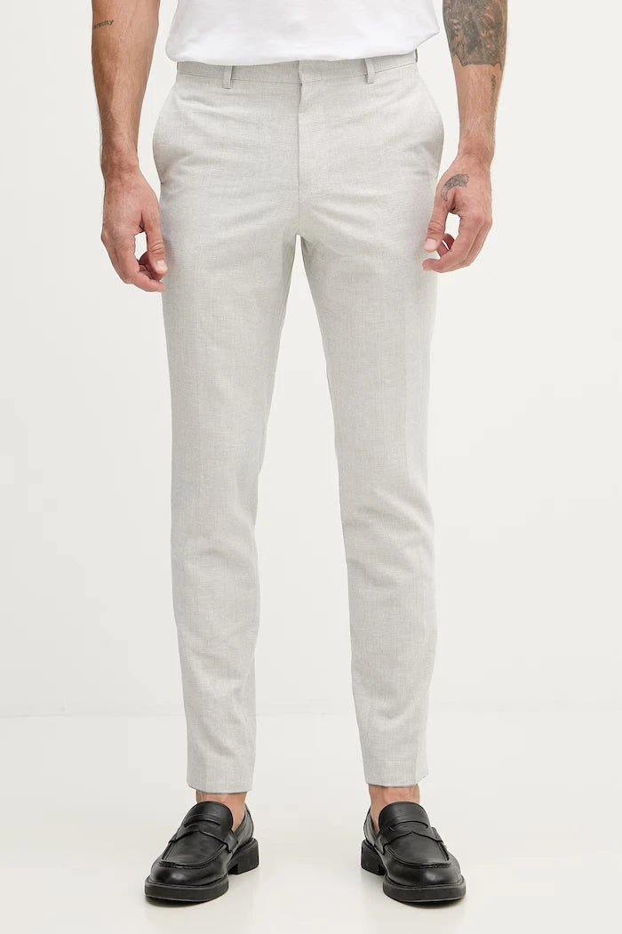 BOSS keten eklemeli slim fit erkek pantolon Genius