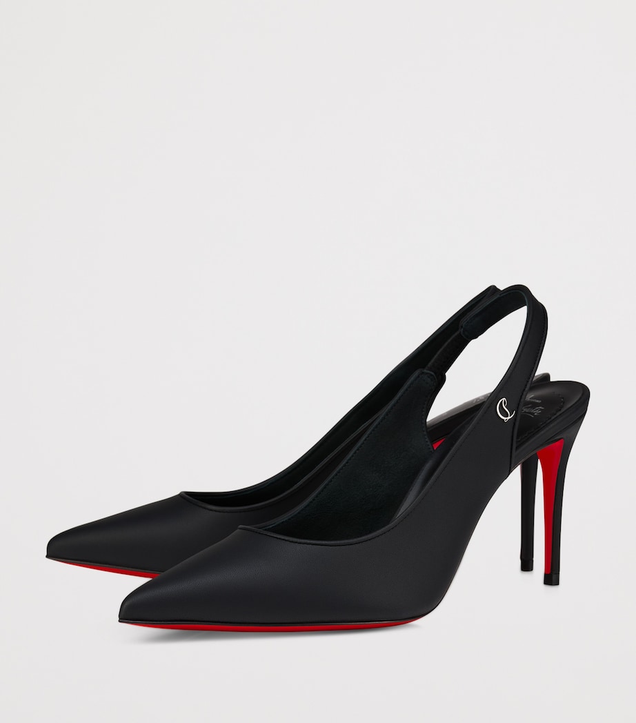 Christian Louboutin Black Sporty Kate Leather Slingback Pumps 85