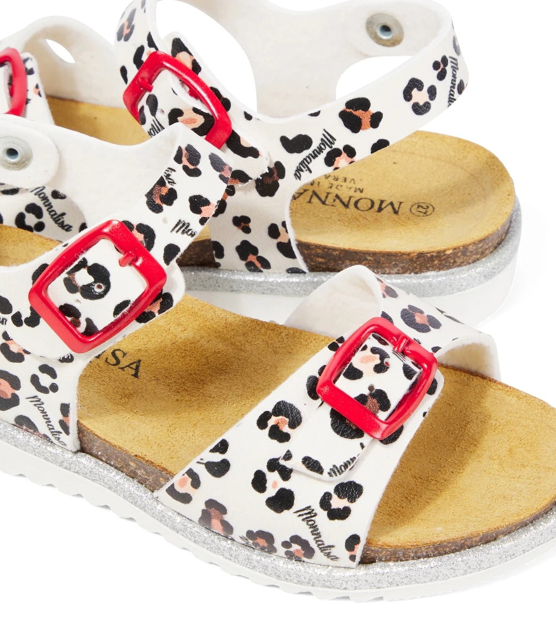 Monnalisa - Leopard-print faux leather sandals