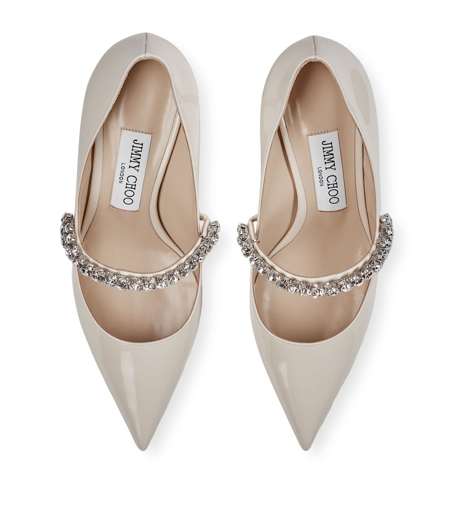 Jimmy Choo Neutral Bing 65 Leather Embellished Pumps