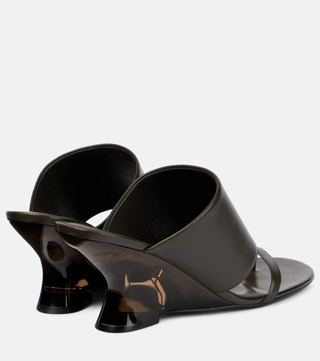 Dries Van Noten - Leather wedge mules