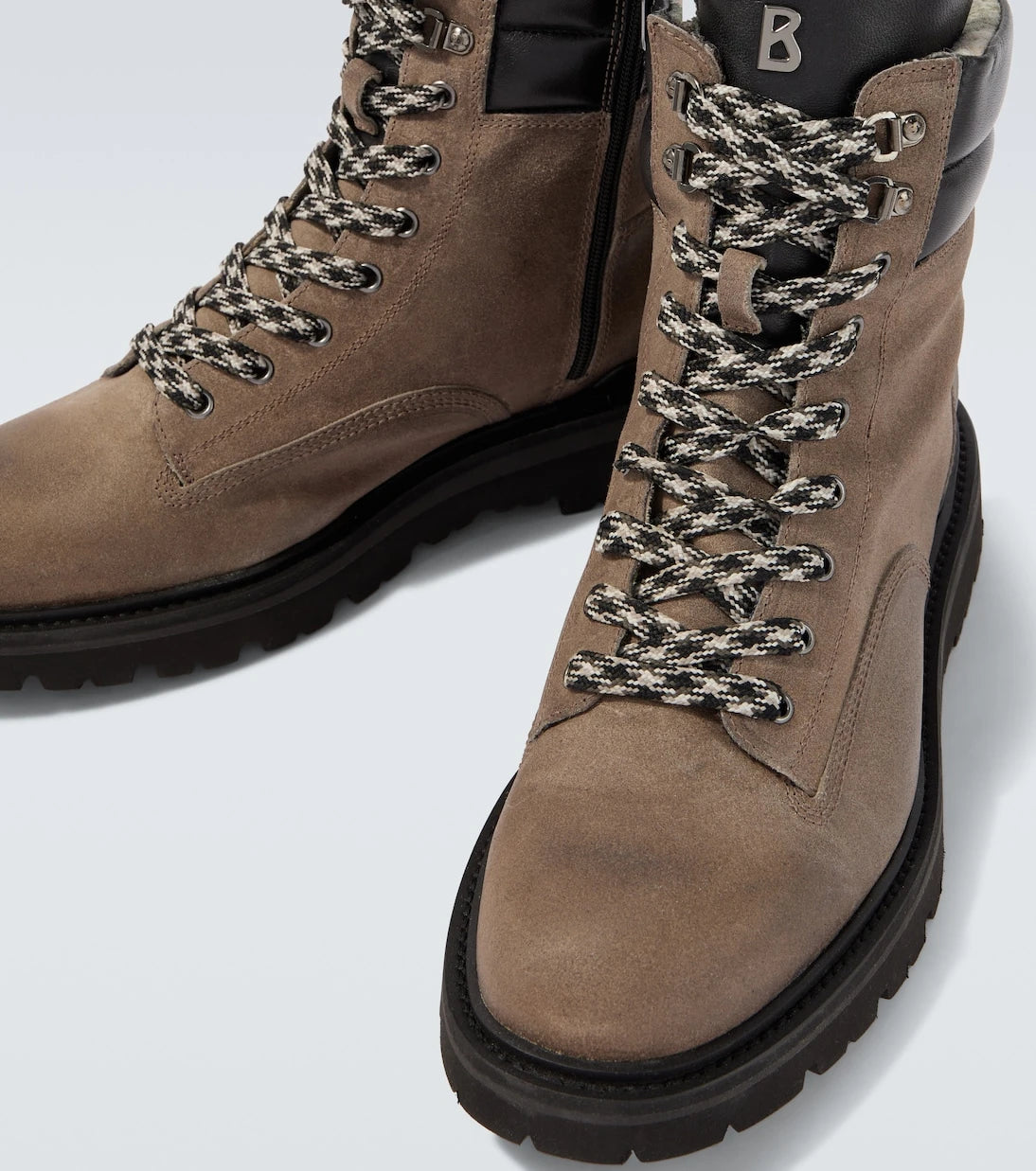 Bogner - Seoul leather-trimmed suede lace-up boots