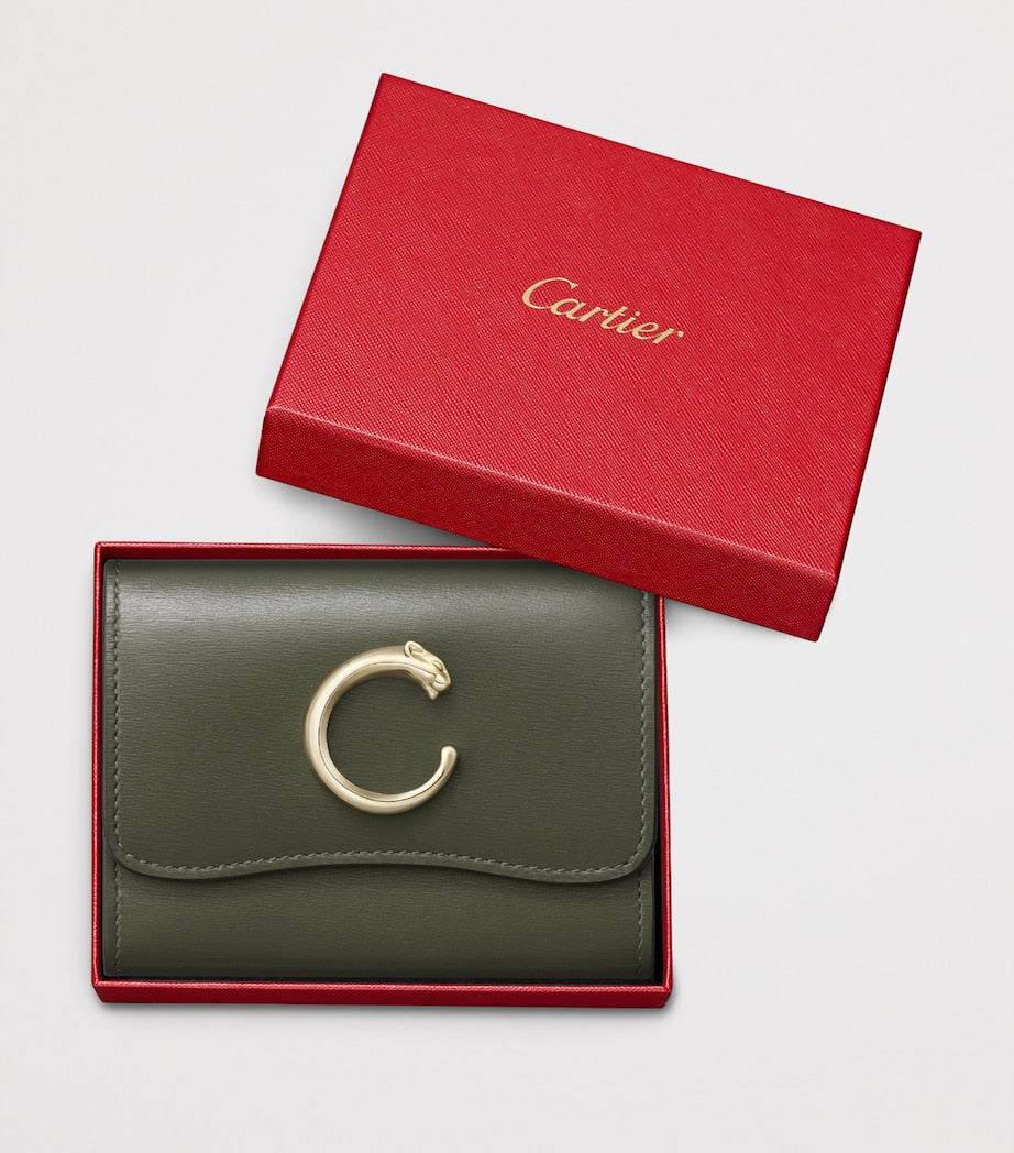 Green Mini Leather Panthère de Cartier Wallet