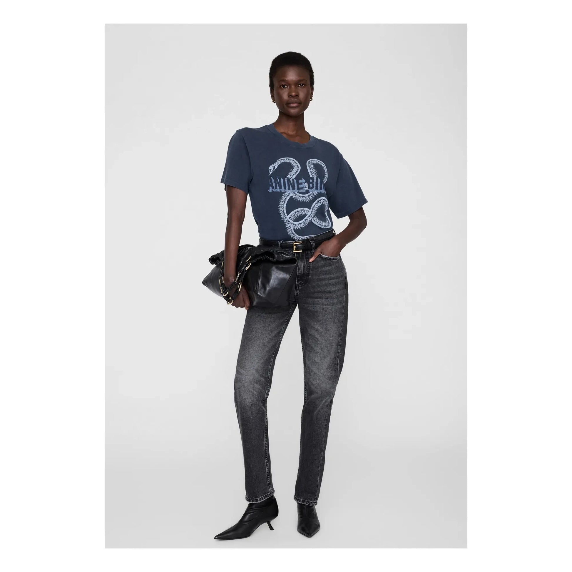 Anine Bing - Lili Snake T-shirt | Black