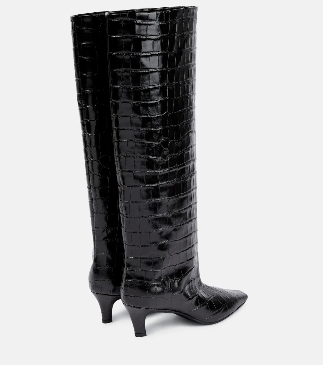 Toteme - Croc-effect leather knee-high boots