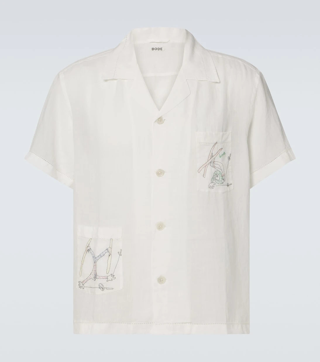 Bode - Skiers linen bowling shirt