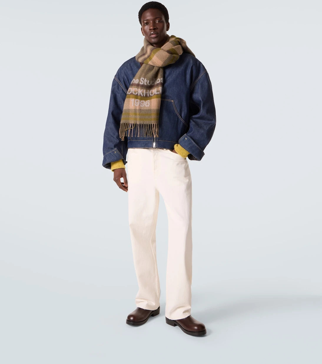 Acne Studios - Logo checked wool scarf