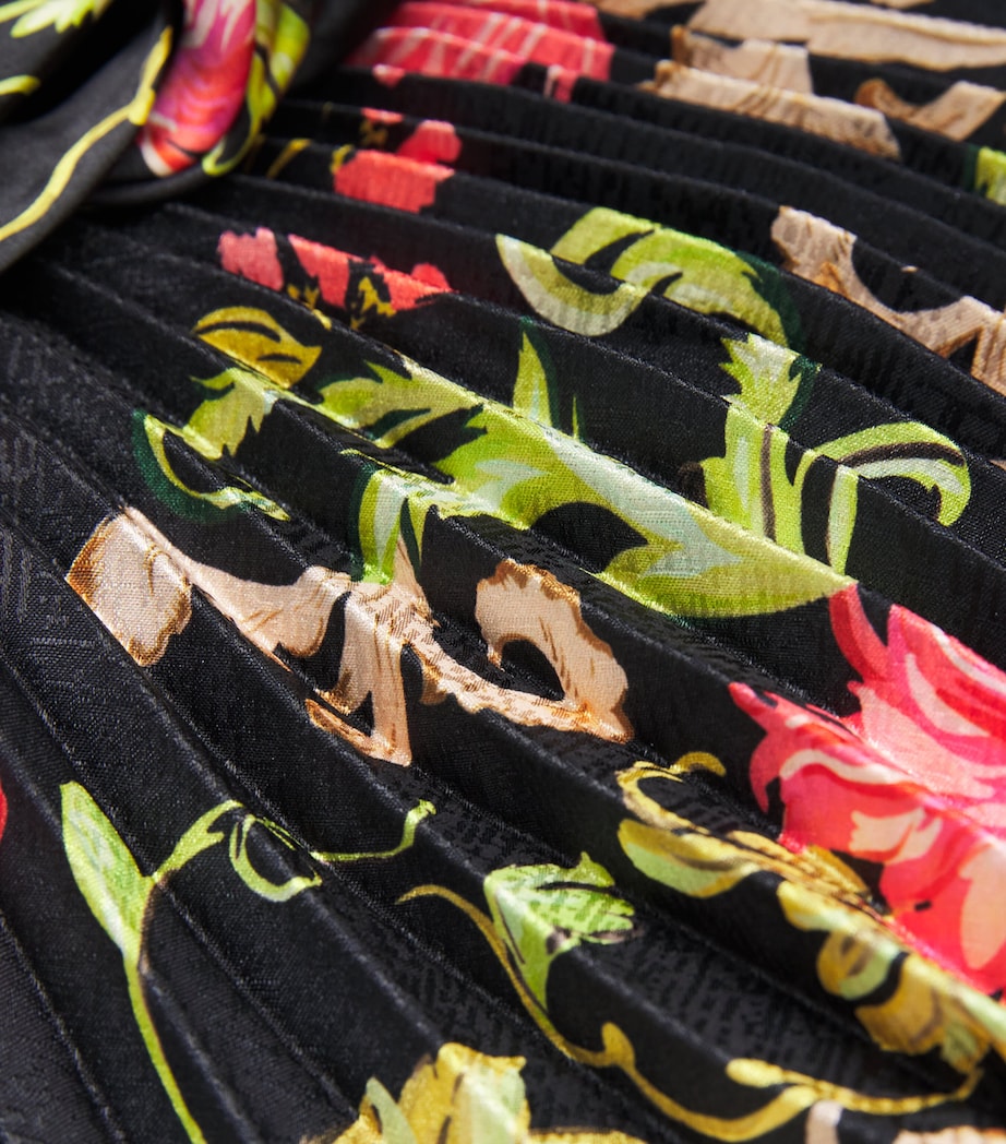 Saloni Multi Silk Pleated Gwen Midi Dress