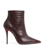 Christian Louboutin Red Miss Z Booty Alligator-Embossed Leather Ankle Boots 100