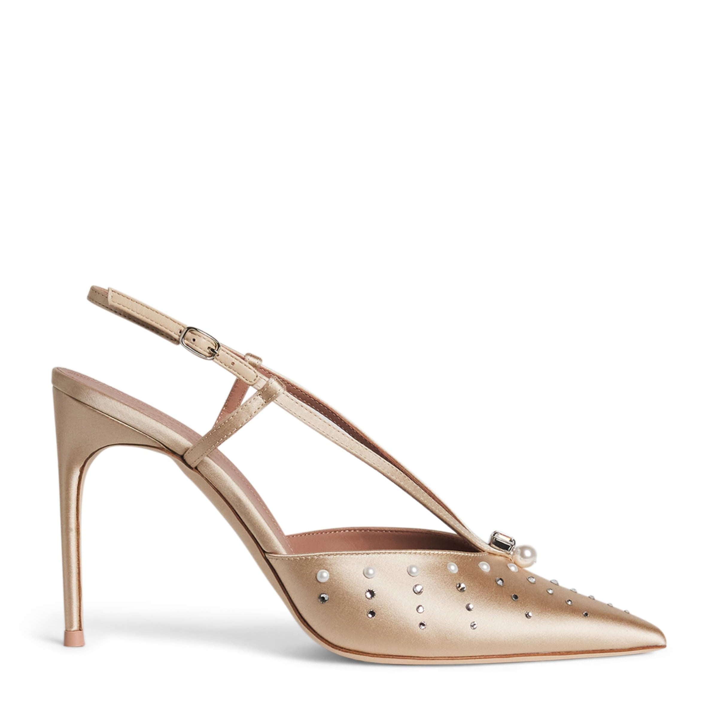 Satin Moore Slingback Pumps 90