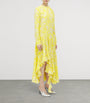 McQueen Gold Silk Floral Maxi Dress