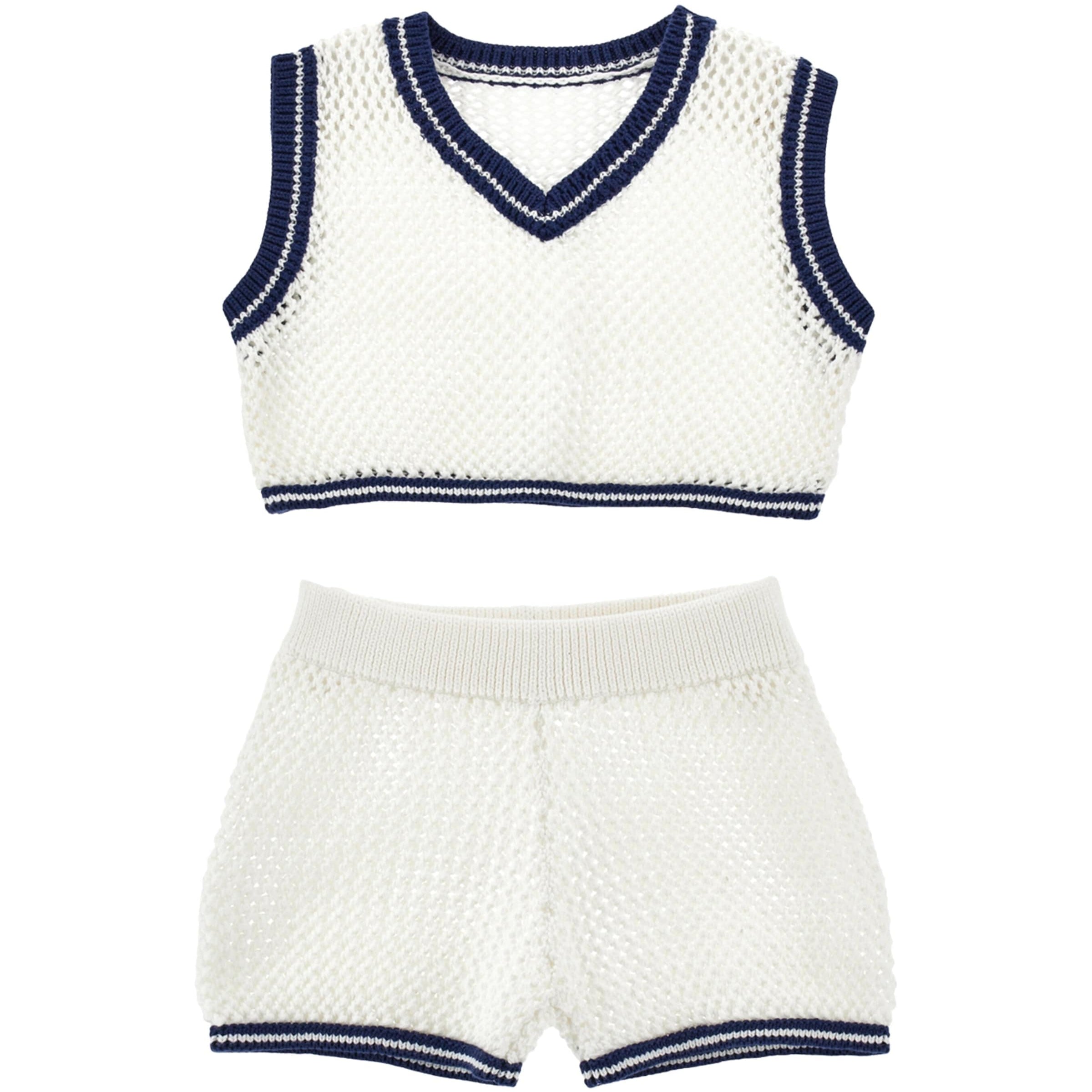 Crochet Sweater Vest and Shorts Set (2-12 Years)