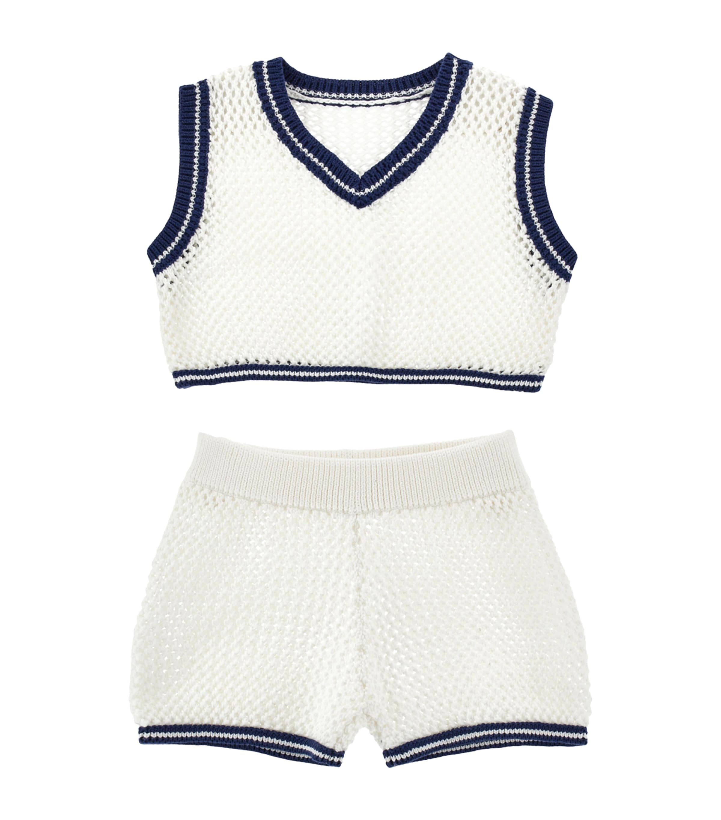 Crochet Sweater Vest and Shorts Set (2-12 Years)