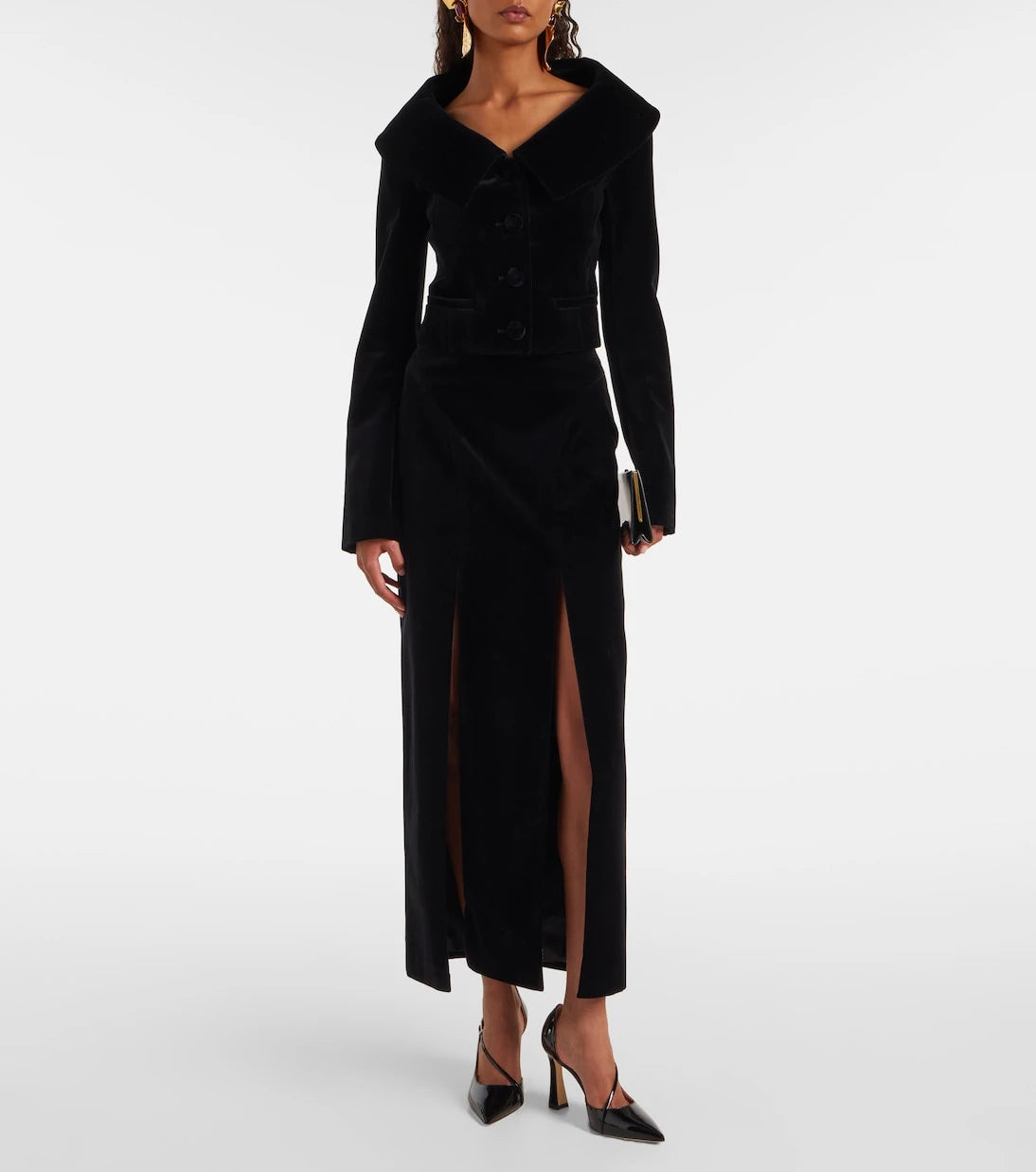 Nina Ricci - Cotton velvet maxi skirt