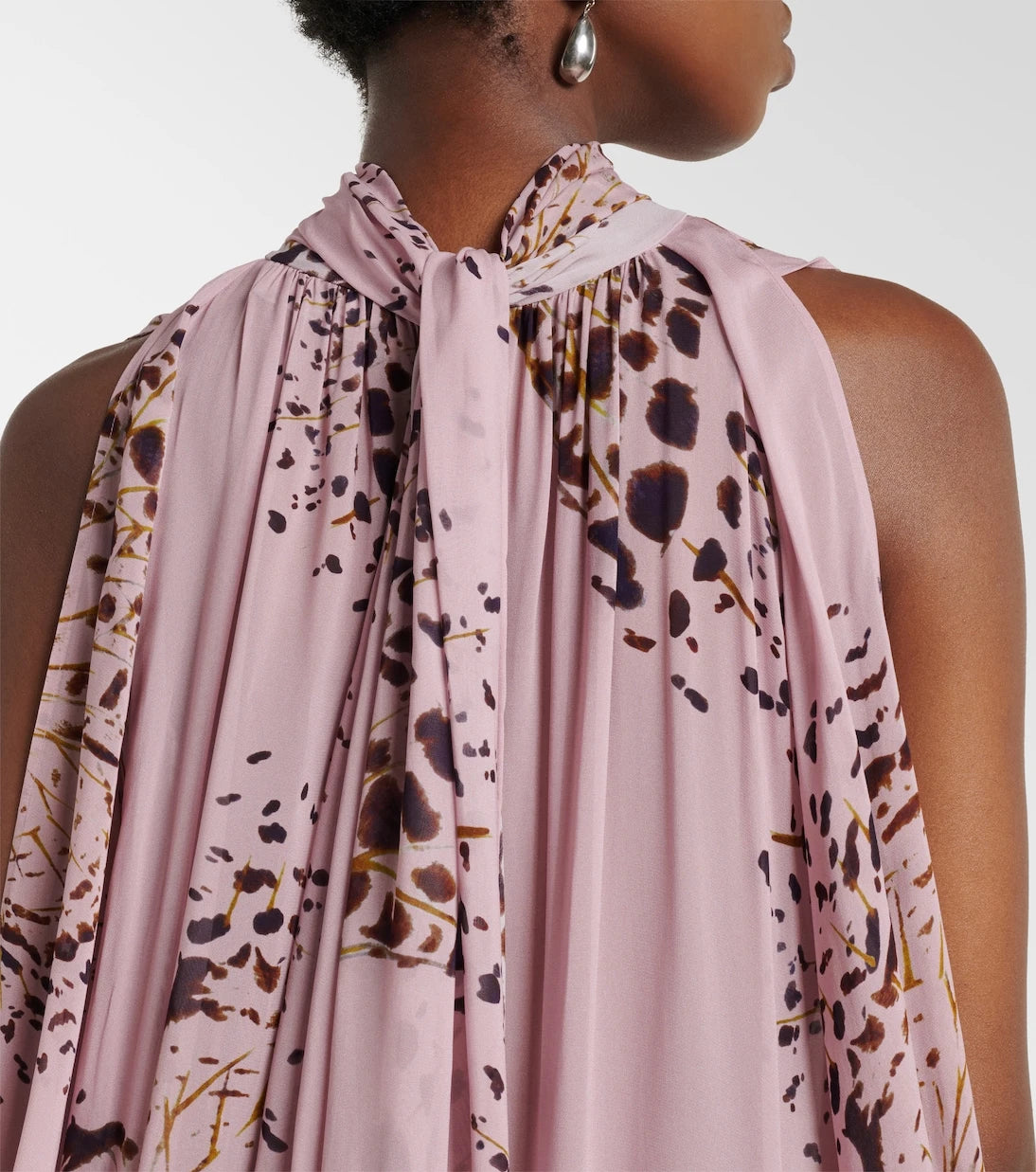 Blumarine - Printed asymmetric georgette blouse