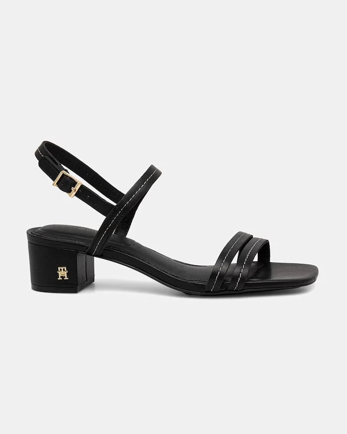 Tommy Hilfiger Düşük Topuklu Deri Sandalet Stitching