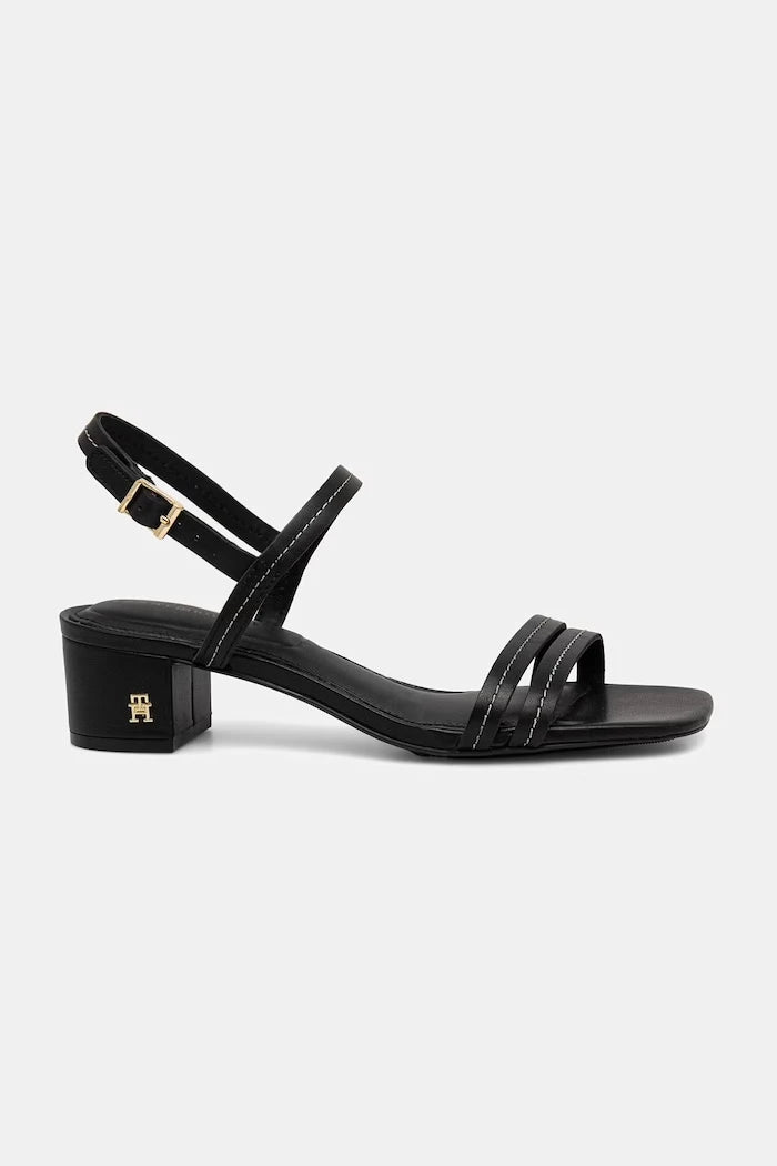 Tommy Hilfiger Düşük Topuklu Deri Sandalet Stitching