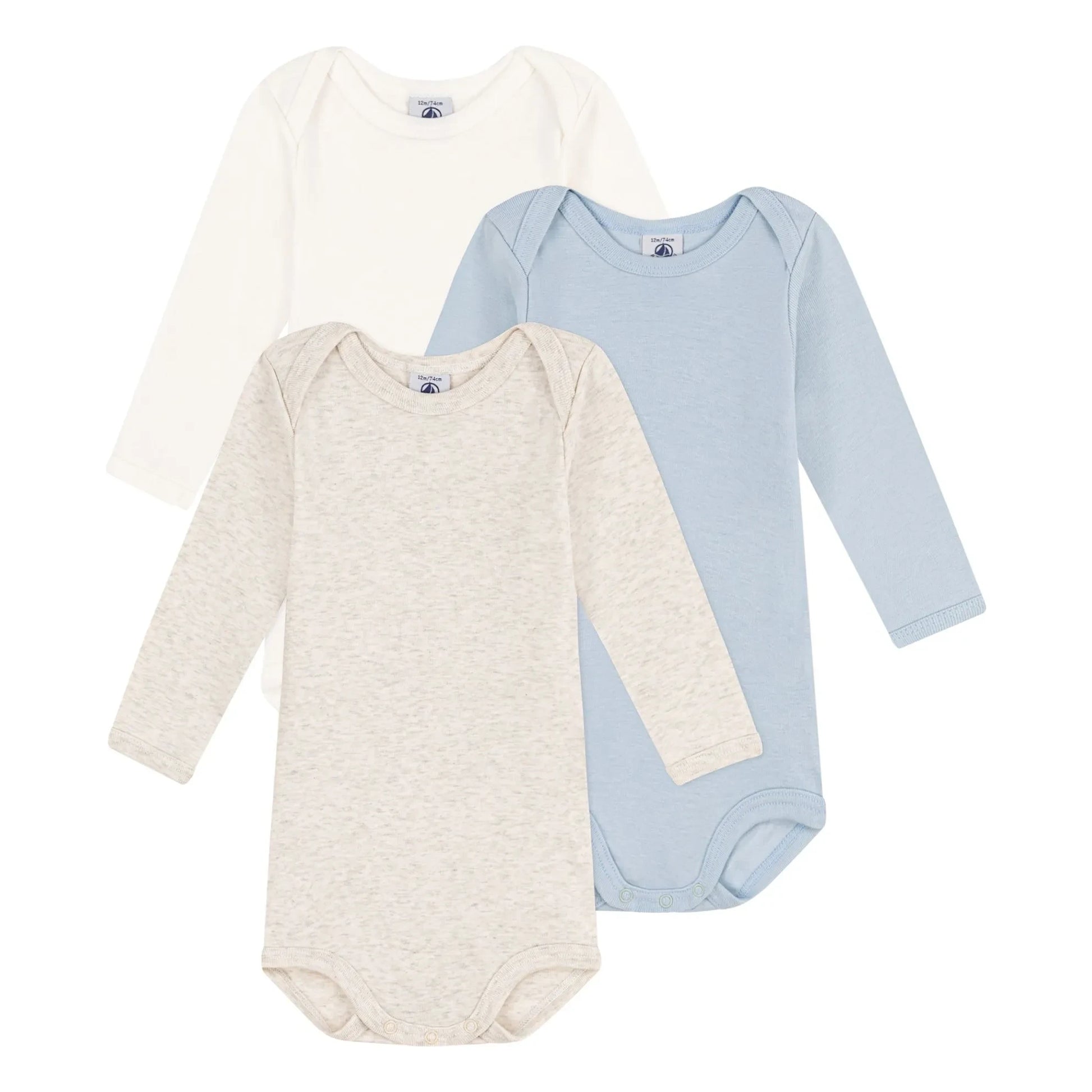 Petit Bateau - Lot 3 Bodies Unis | Blue