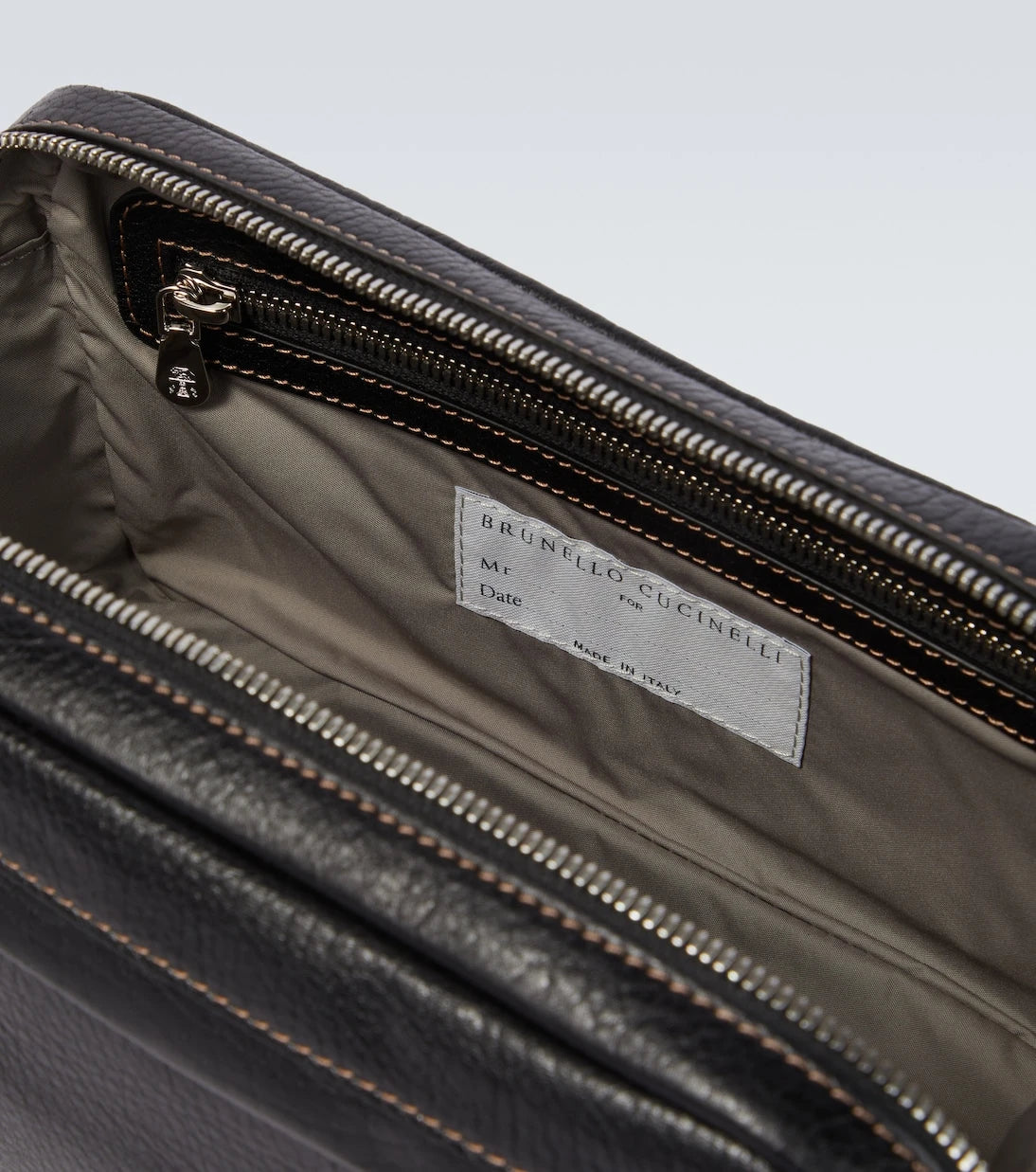 Brunello Cucinelli - Leather toiletry bag