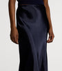 Ralph Lauren Collection Navy Satin Masina Maxi Skirt