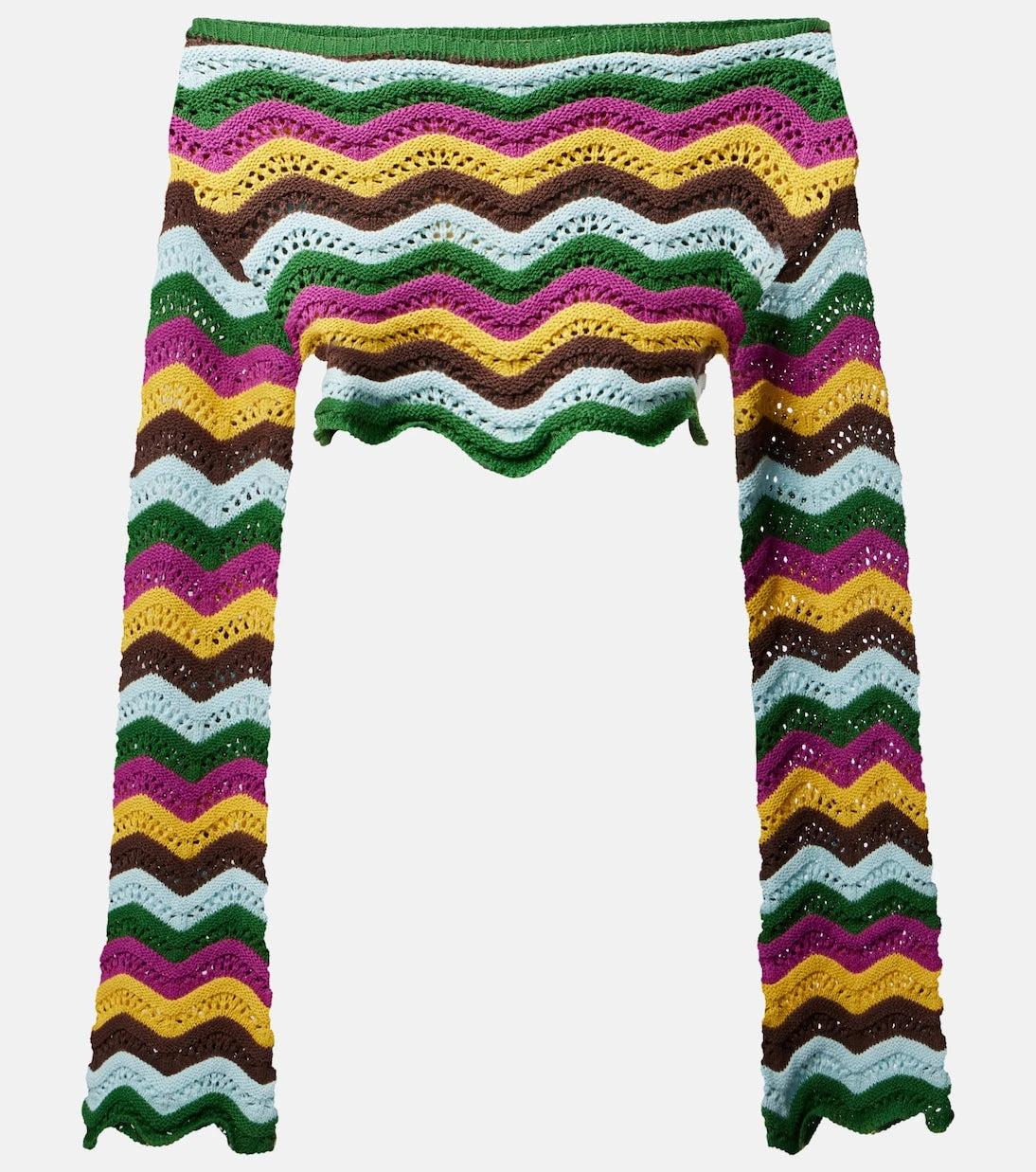 Bananhot - Helena striped cotton-blend crop top