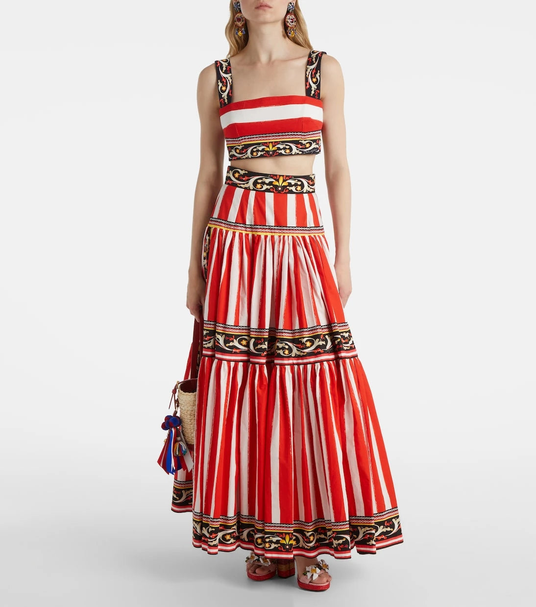 Dolce&Gabbana - Striped cotton-blend bra top