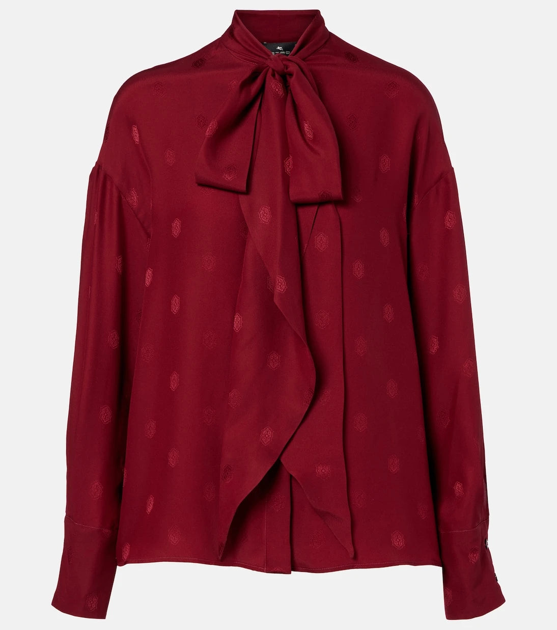 Etro - Jakarlı ipek krep döşin bluz