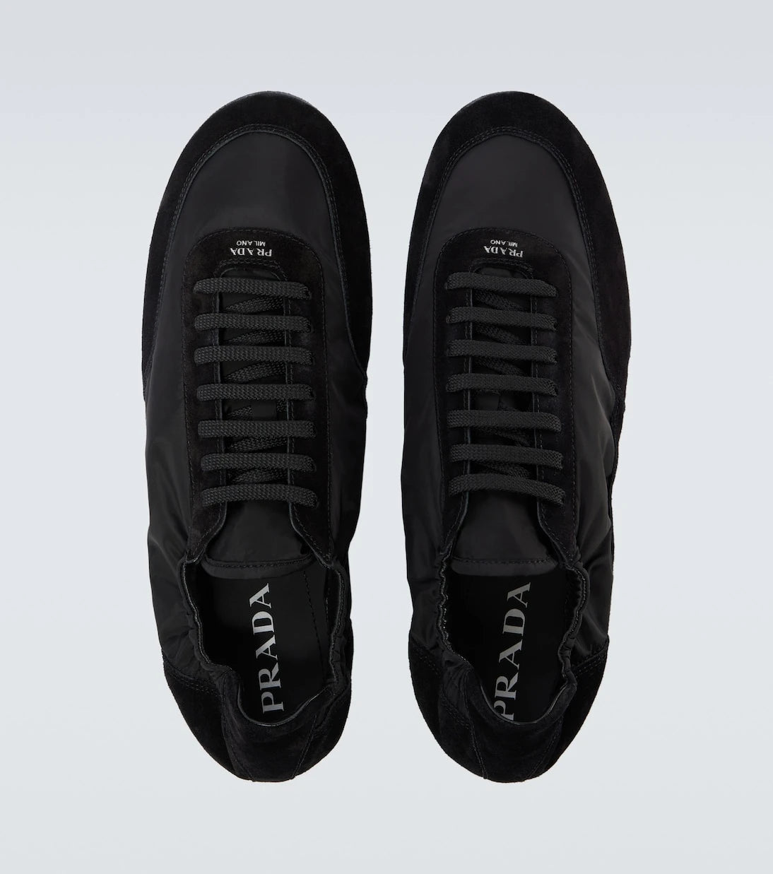 Prada - Collapse Re-Nylon and suede sneakers