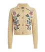 Yellow Wool-Cashmere Embroidered Cardigan