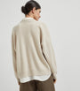 Brunello Cucinelli Beige Cashmere Removable-Blouse Cardigan