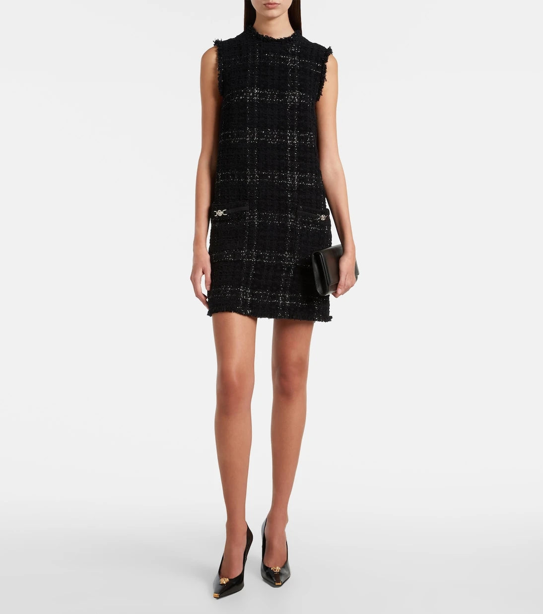 Versace - Medusa '95 cotton-blend tweed minidress
