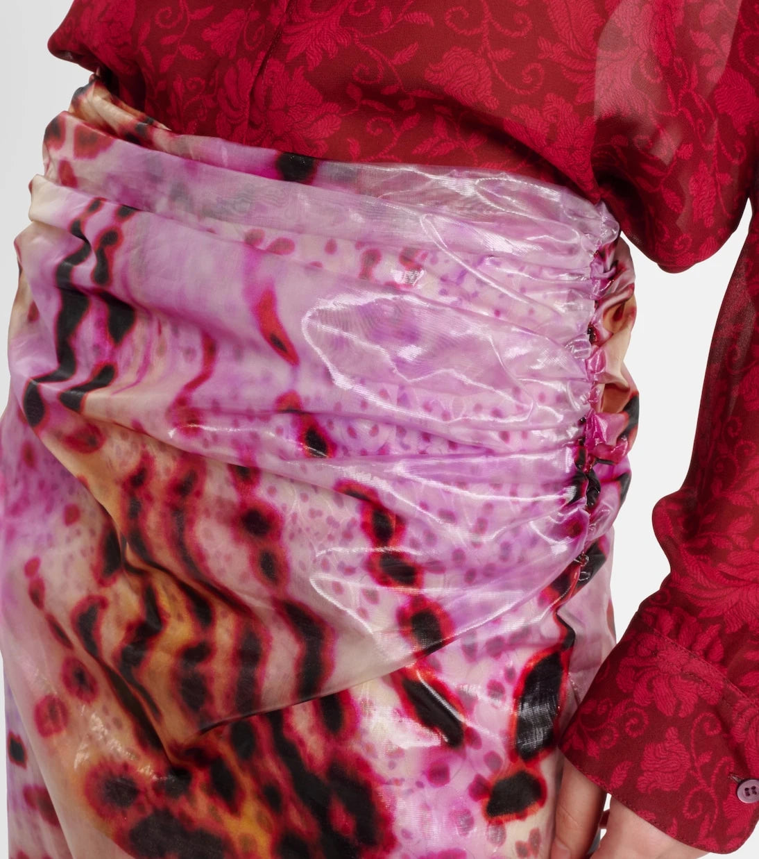 Dries Van Noten - Sami printed gathered midi skirt