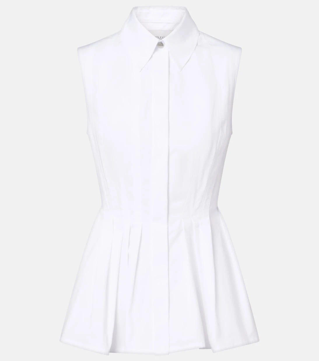 Sportmax - Certosa peplum cotton poplin shirt