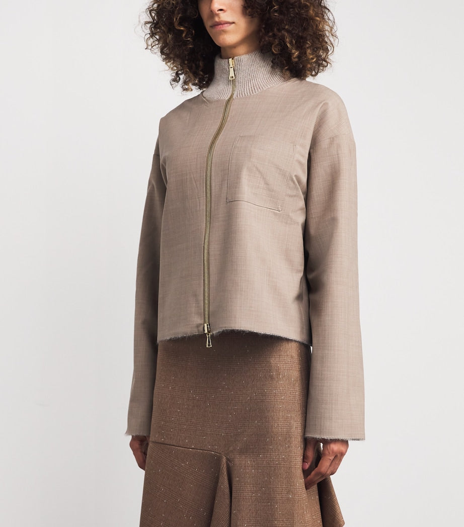 Fabiana Filippi Brown Reversible Zipped Cardigan