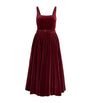 Emilia Wickstead Burgundy Velvet Eagle Midi Dress