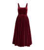 Emilia Wickstead Burgundy Velvet Eagle Midi Dress