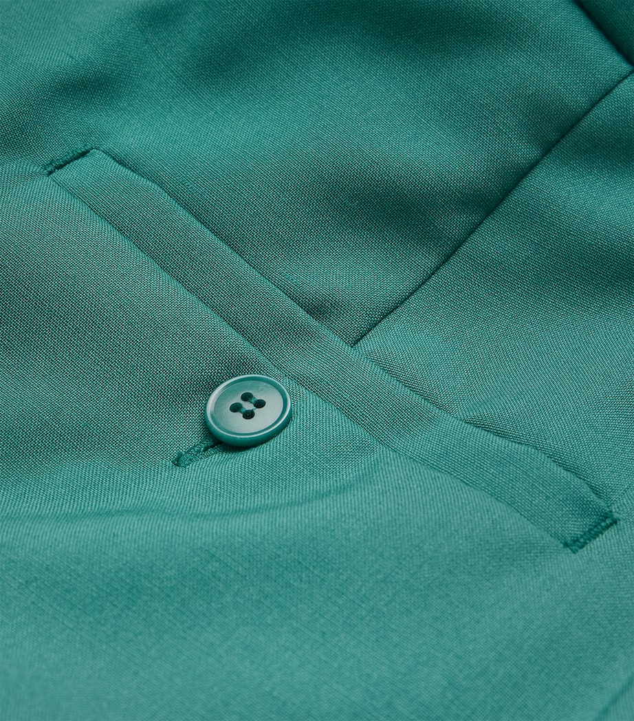 Green Virgin Wool Tailored Trousers