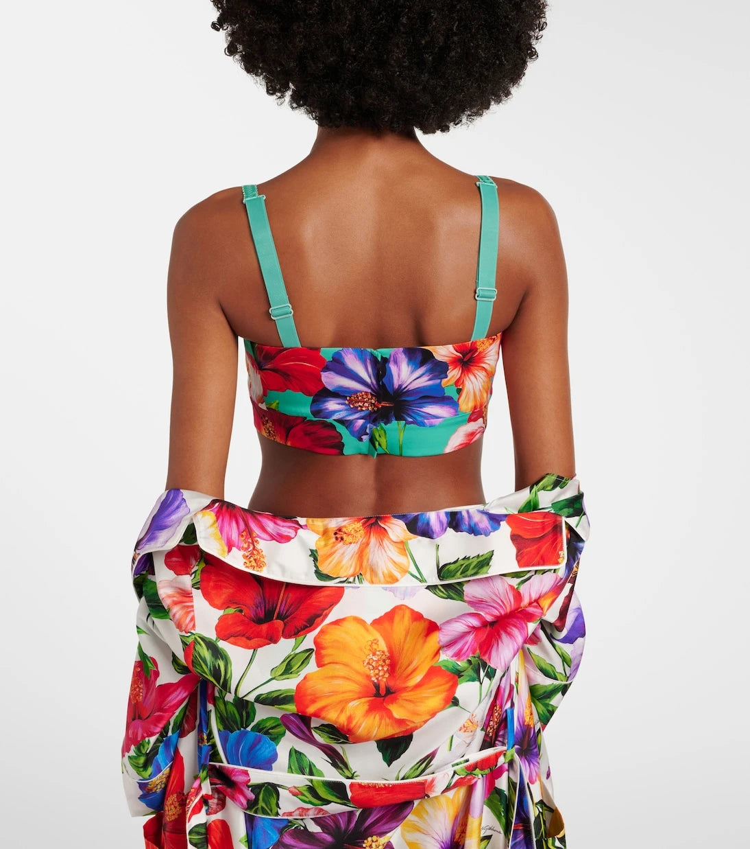 Dolce&Gabbana - Floral silk-blend crop top