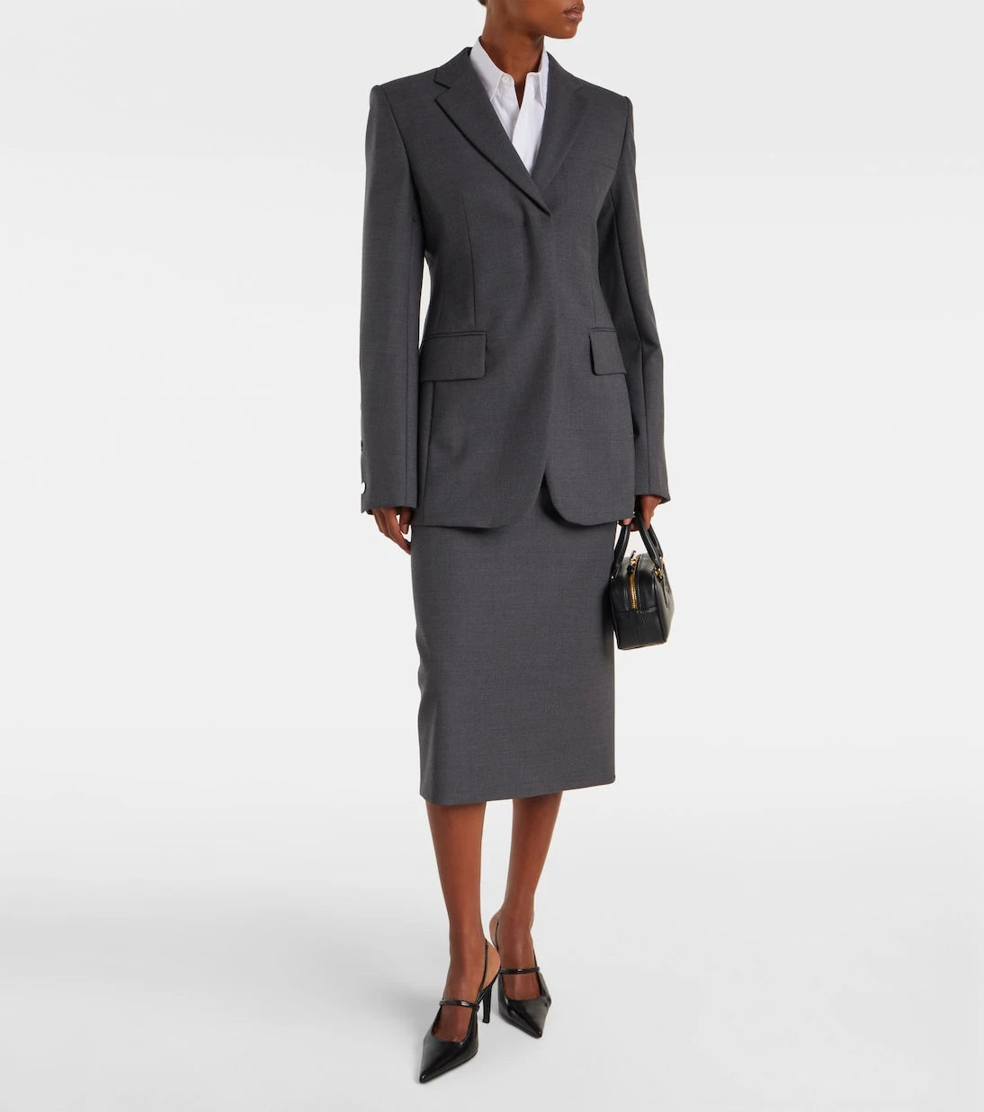 Sportmax - تنورة قلم رصاص من صوف الفيرجين