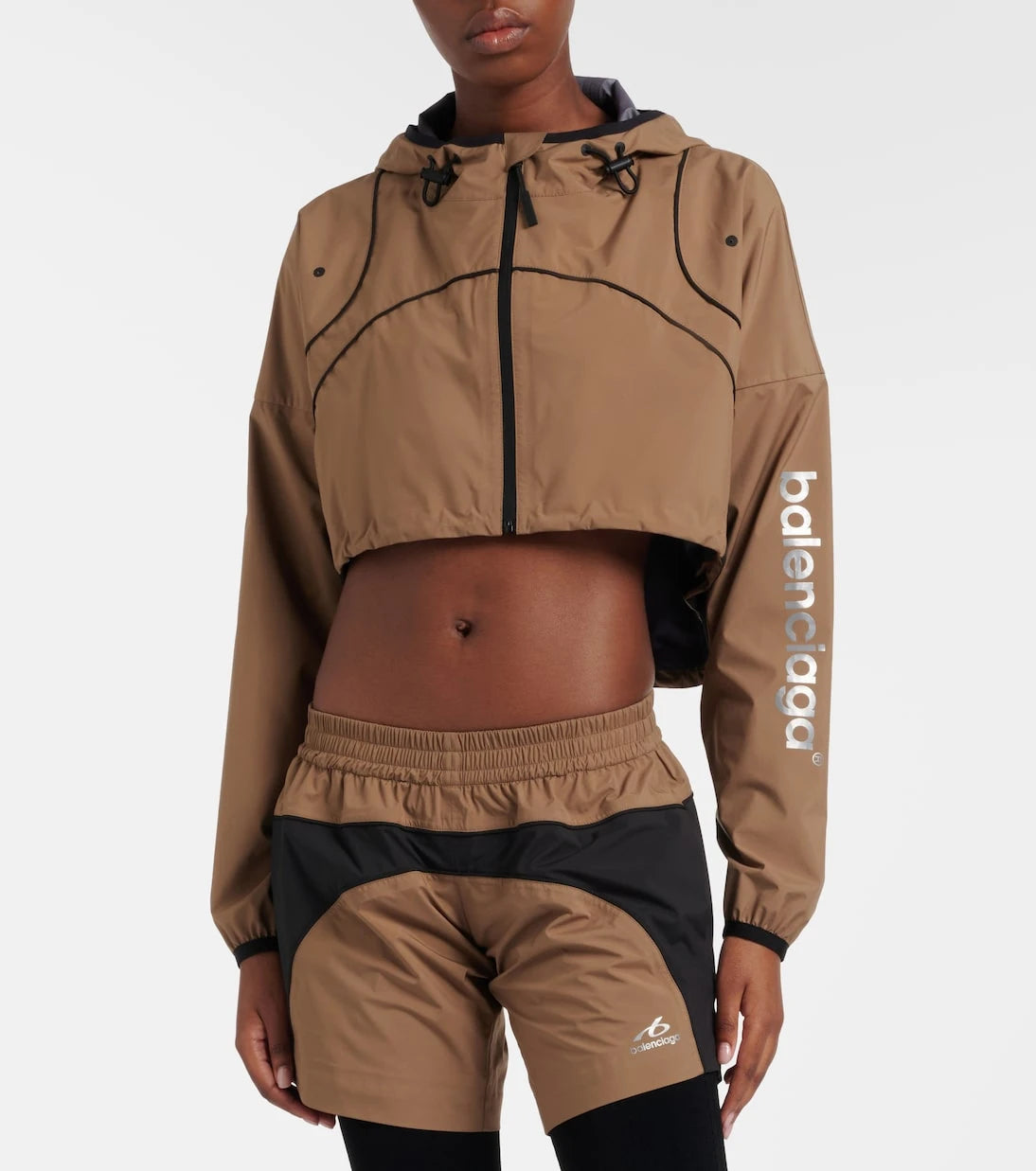 Balenciaga - Colorblocked taffeta shorts