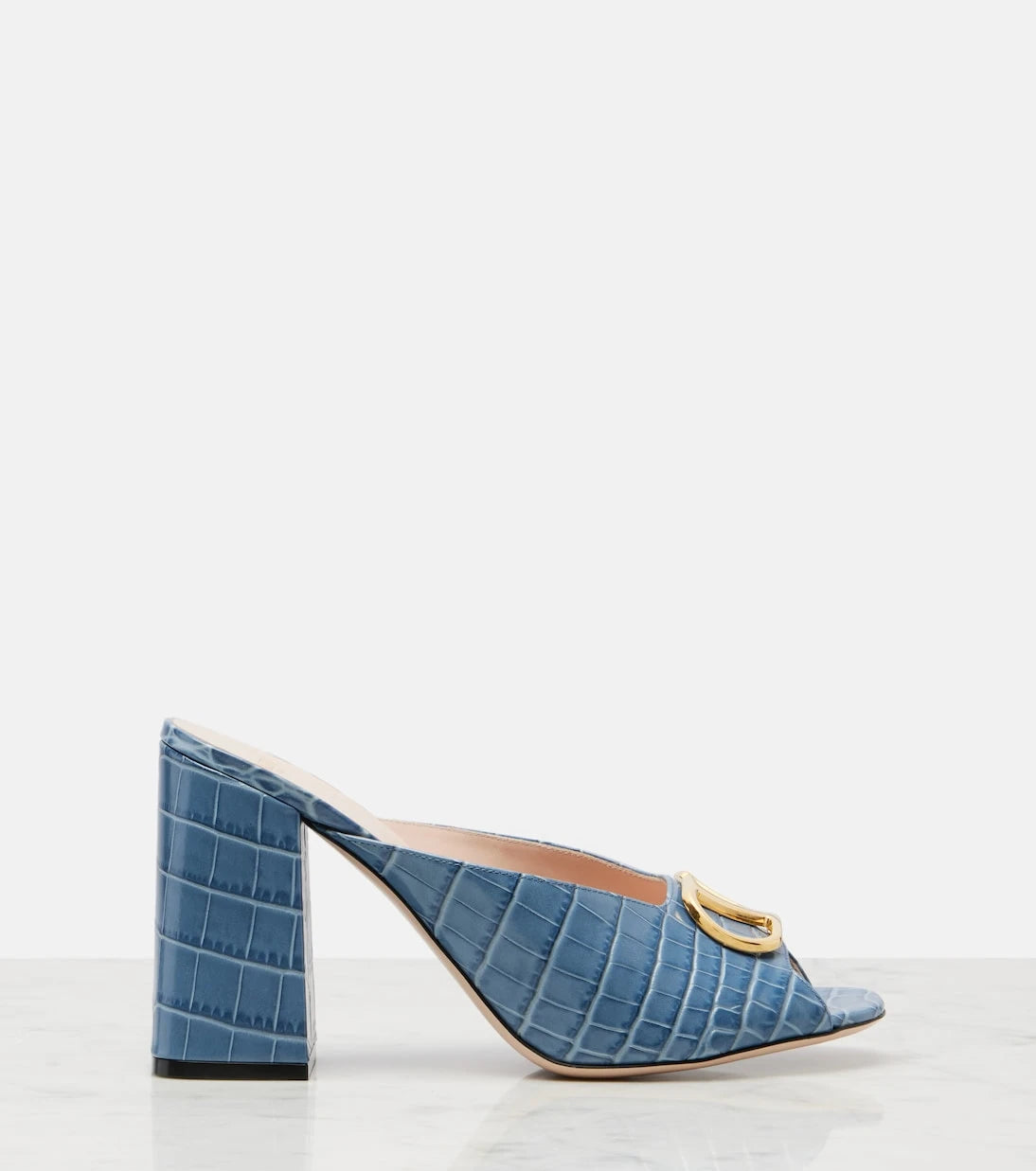 Valentino Garavani - VLogo croc-effect leather mules