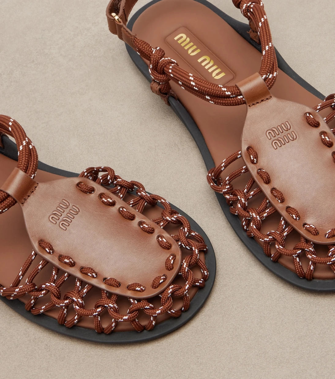 Miu Miu - Leather-trimmed sandals