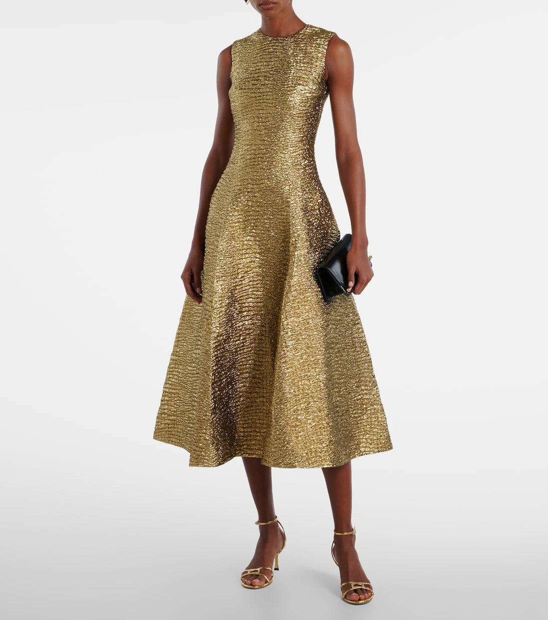 Emilia Wickstead - Mara metallic-effect seersucker midi dress