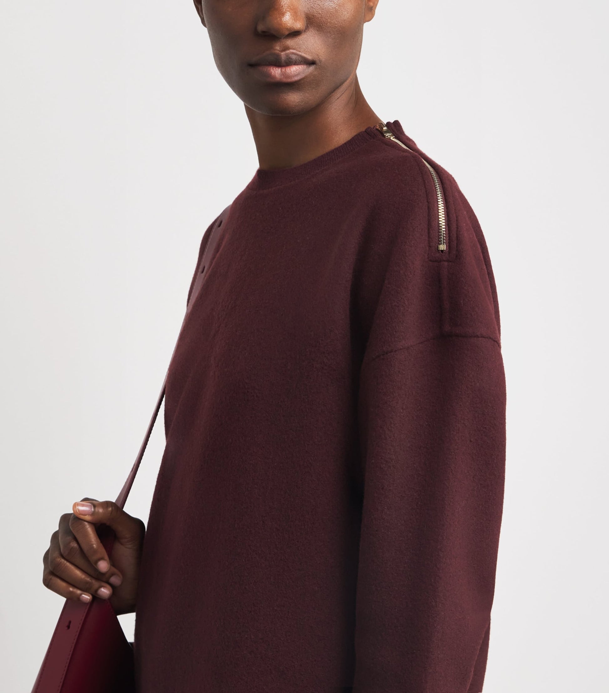 Max Mara Red Wool-Blend Jersey Mini Dress